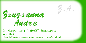 zsuzsanna andre business card